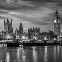 Buy canvas prints of Westminster palace and Big Ben at night in London by Delphimages Art