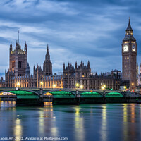 Buy canvas prints of London. Westminster palace and bridge at night by Delphimages Art
