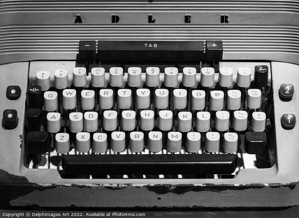 Typewriter Picture Board by Delphimages Art