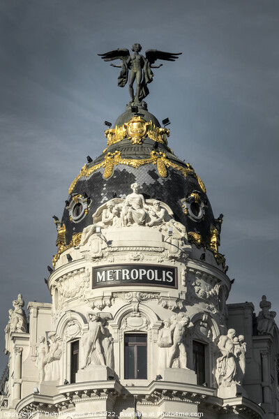 Madrid architecture landmark, Metropolis building Picture Board by Delphimages Art