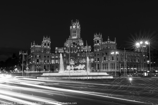 Madrid city hall at night, Spain Picture Board by Delphimages Art