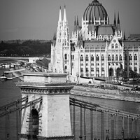 Buy canvas prints of Budapest parliament and Chain bridge by Delphimages Art