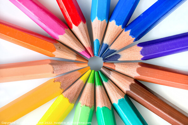 Rainbow coloured pencils Picture Board by Delphimages Art