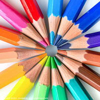 Buy canvas prints of Rainbow coloured pencils by Delphimages Art