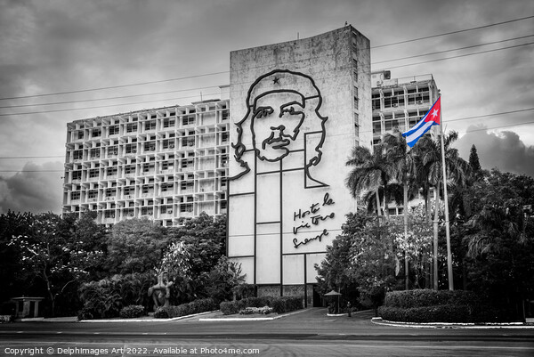 Che Guevara, ministry of Interior in Havana, Cuba Picture Board by Delphimages Art