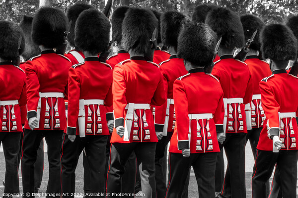 Royal guards in London Picture Board by Delphimages Art