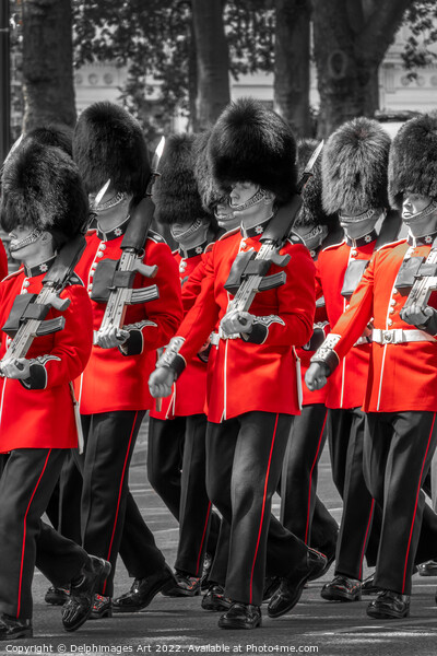 Guards changing parade in London Picture Board by Delphimages Art