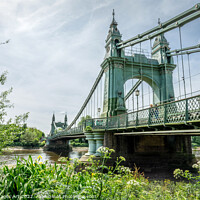 Buy canvas prints of Hammersmith bridge over Thames river in London by Delphimages Art