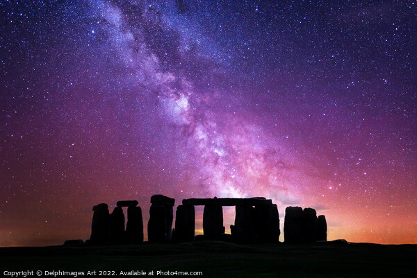 Stonehenge starry night Picture Board by Delphimages Art