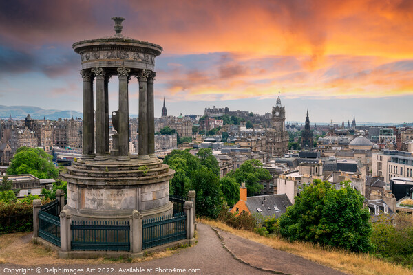 Edinburgh, Scotland at sunset Picture Board by Delphimages Art