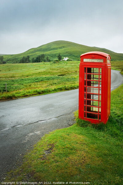 Telephone box on the Isle of Skye, Scotland Picture Board by Delphimages Art