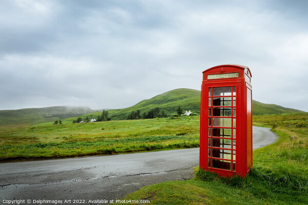 Phone box , Isle of Skye, Scotland Picture Board by Delphimages Art
