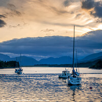 Buy canvas prints of Sailing boats at sunset at Loch Leven near Glencoe by Delphimages Art