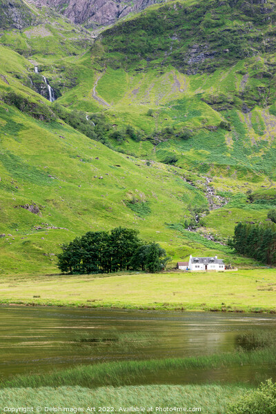 Lone house in Glen Coe valley, Highlands of Scotla Picture Board by Delphimages Art