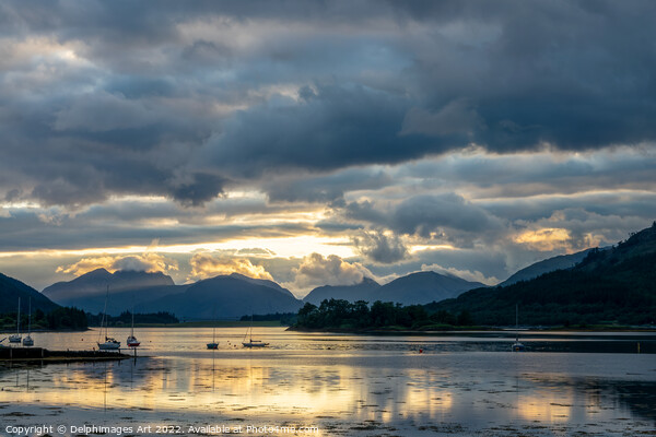 Loch Linnhe scenic landscape at sunset  in the Hig Picture Board by Delphimages Art