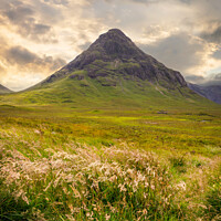 Buy canvas prints of Glencoe viewpoint landscape at sunset, Highlands o by Delphimages Art