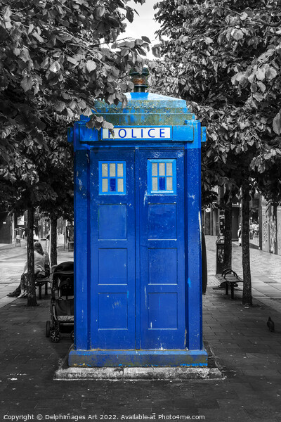 Vintage blue Police box in Glasgow, Scotland  Picture Board by Delphimages Art