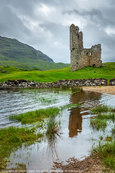 Ardvreck castle at Loch Assynt, Scottish Highlands Picture Board by Delphimages Art