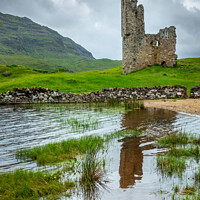 Buy canvas prints of Ardvreck castle at Loch Assynt, Scottish Highlands by Delphimages Art