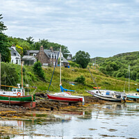Buy canvas prints of Fishing boats, Scottish Highlands by Delphimages Art