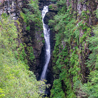 Buy canvas prints of Corrieshalloch gorge and waterfall, Scottish Highl by Delphimages Art