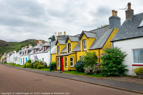Colorful houses in the village of Shieldaig Picture Board by Delphimages Art