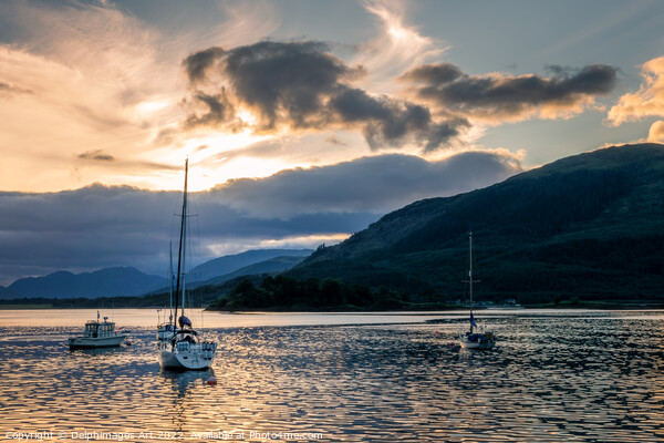 Sunset at Loch Leven, Ballachulish near Glencoe  Picture Board by Delphimages Art
