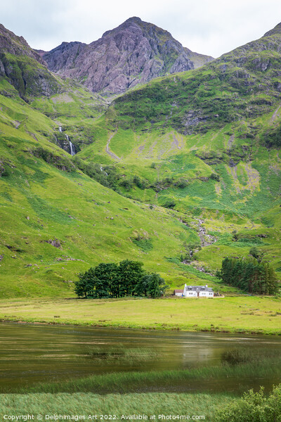 Lone scottish house in Glencoe valley Picture Board by Delphimages Art