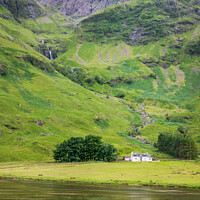 Buy canvas prints of Lone scottish house in Glencoe valley by Delphimages Art