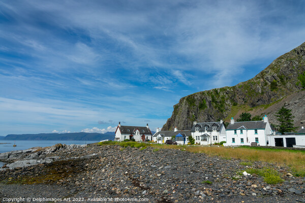 White Scottish houses, Seil island, Scotland Picture Board by Delphimages Art
