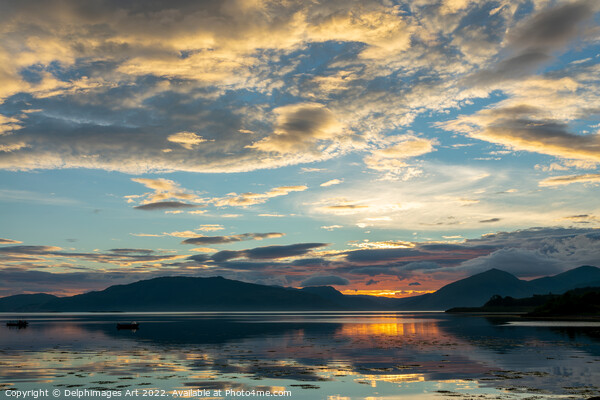 Sunset on Loch Laich, Argyll, Scotland Picture Board by Delphimages Art