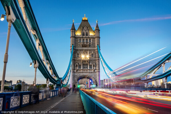 Tower bridge in London at night Picture Board by Delphimages Art