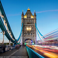 Buy canvas prints of Tower bridge in London at night by Delphimages Art