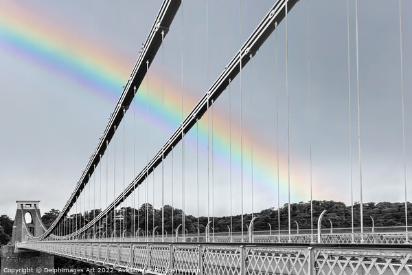 Rainbow over Clifton bridge, Bristol Picture Board by Delphimages Art