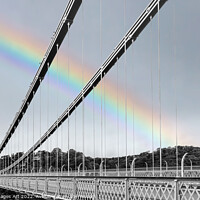 Buy canvas prints of Rainbow over Clifton bridge, Bristol by Delphimages Art