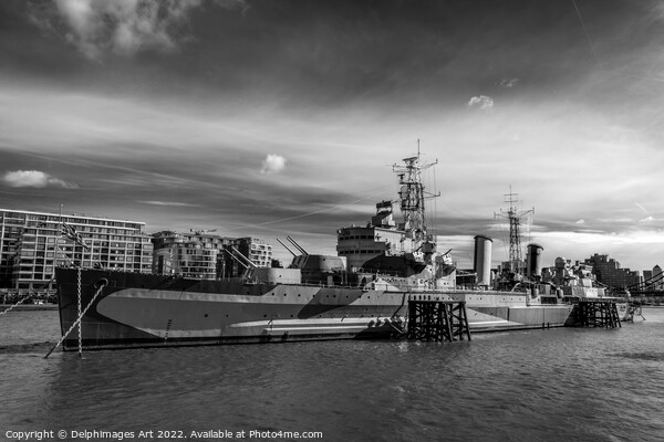London, HMS Belfast Picture Board by Delphimages Art
