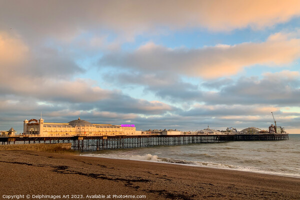 Brighton Palace Pier sunset Picture Board by Delphimages Art