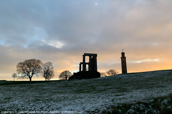 Calton hill, Edinburgh at sunset Picture Board by Delphimages Art