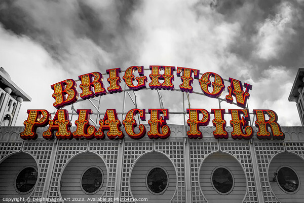 Brighton Palace Pier sign Picture Board by Delphimages Art