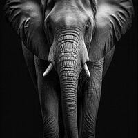 Buy canvas prints of Elephant portrait, black and white by Delphimages Art
