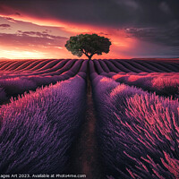 Buy canvas prints of Lavender field at sunset by Delphimages Art