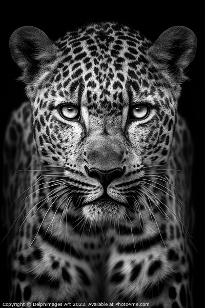Leopard front portrait Picture Board by Delphimages Art