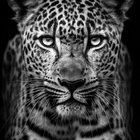 Buy canvas prints of Leopard front portrait by Delphimages Art