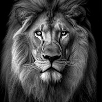 Buy canvas prints of Lion front portrait by Delphimages Art