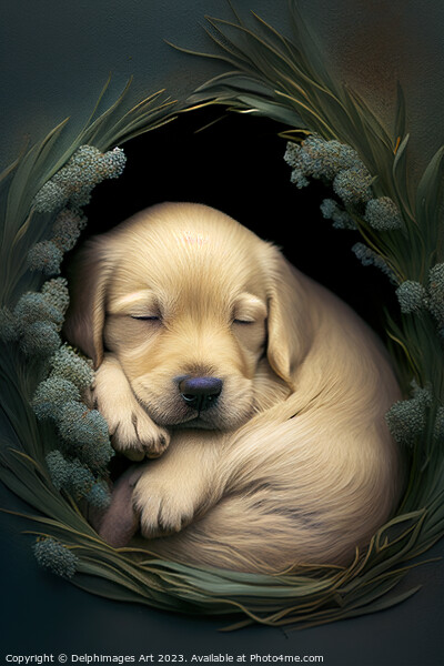 Sleeping Labrador puppy portrait Picture Board by Delphimages Art