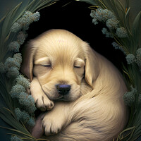 Buy canvas prints of Sleeping Labrador puppy portrait by Delphimages Art