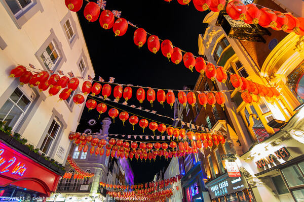Gerrard street, Chinatown London Picture Board by Delphimages Art