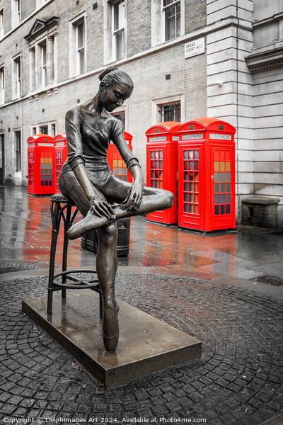 Ballerina statue in Covent Garden, London Picture Board by Delphimages Art