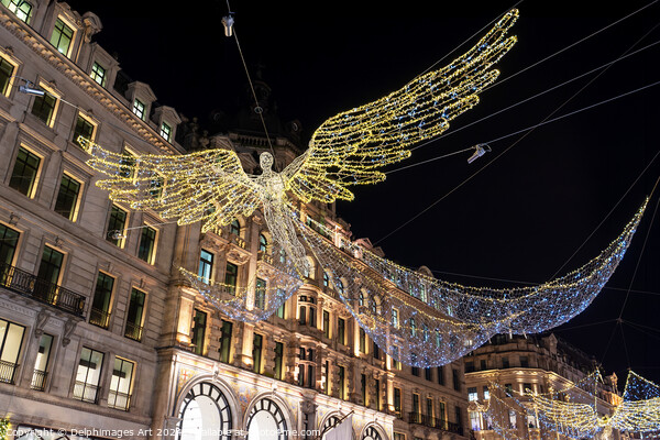 Angels Christmas lights, Regent Street, London Picture Board by Delphimages Art