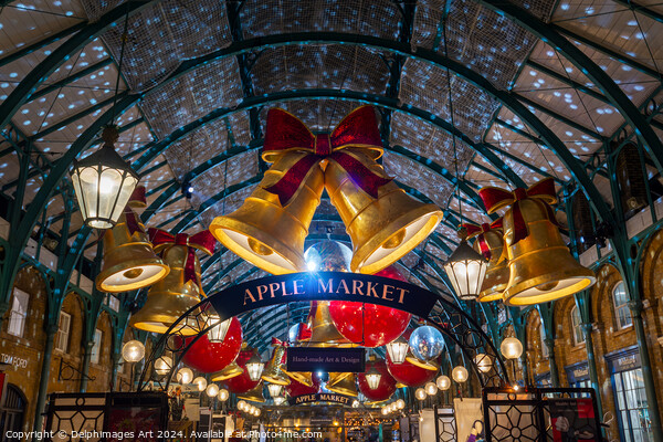Christmas Jingle Bells in Covent Garden market, London Picture Board by Delphimages Art